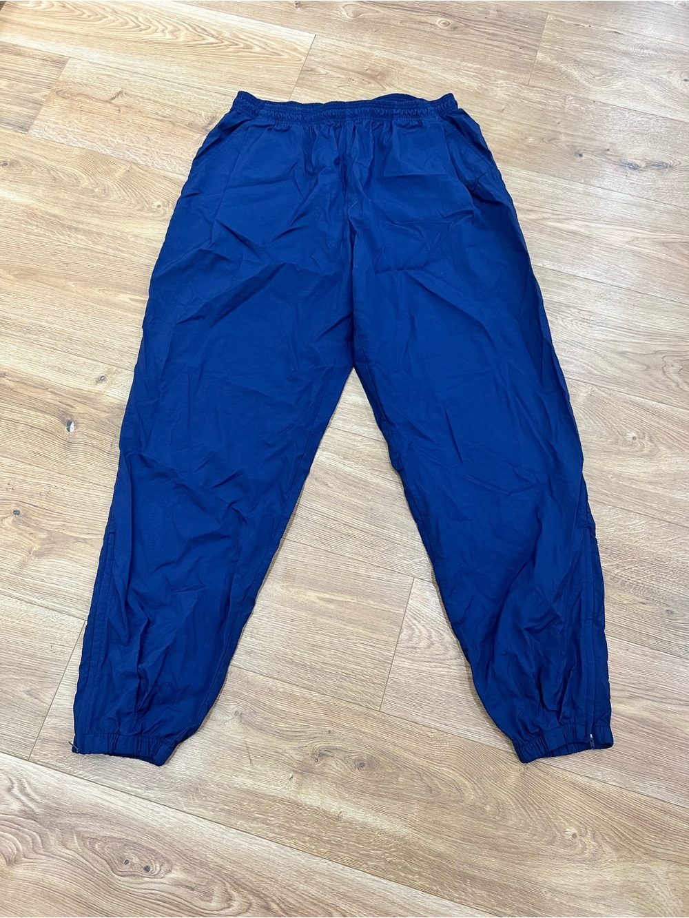 Vintage 90s Y2K Nike Windbreaker Track Pants Mens XXL Navy Nylon Baggy Ankle Zip